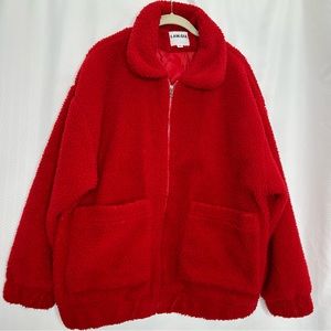 I Am Gia red teddy coat Mobwife